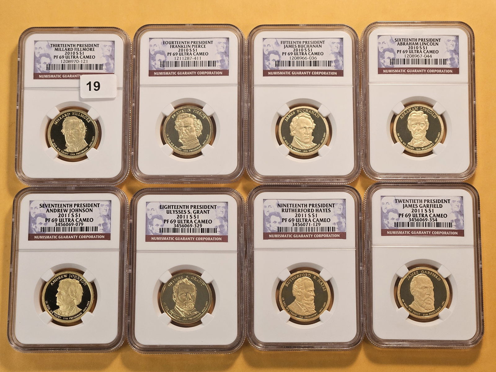 Eight NGC Presidential Dollars in Proof 69 Ultra Cameo (1 of 4)