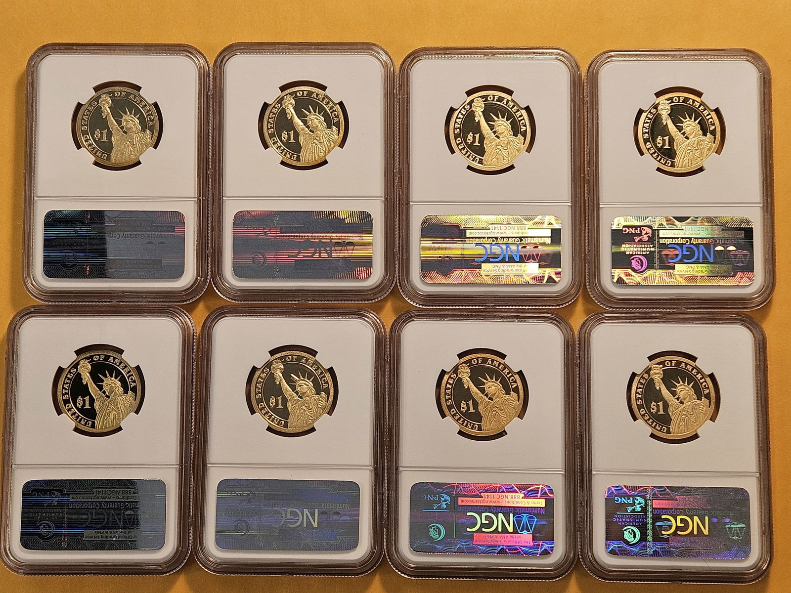 Eight NGC Presidential Dollars in Proof 69 Ultra Cameo - 4