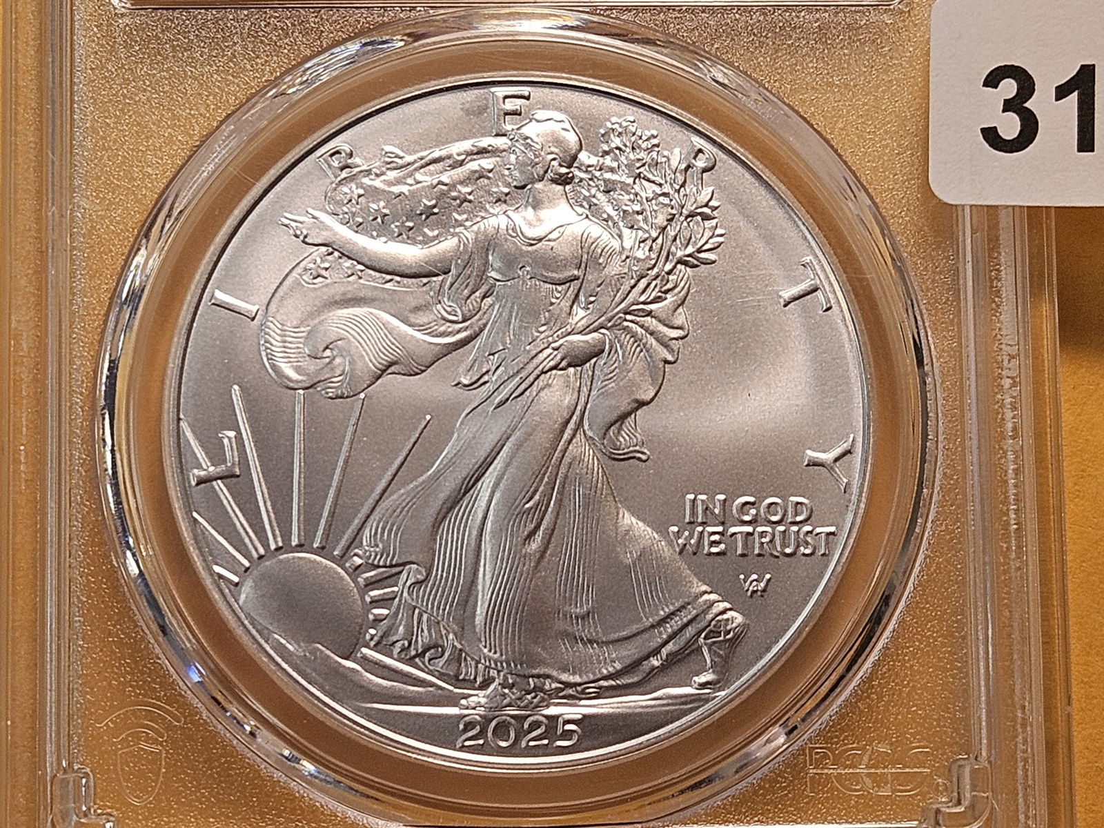 PCGS 2025 American Silver Eagle in GEM Brilliant Uncirculated (1 of 4)