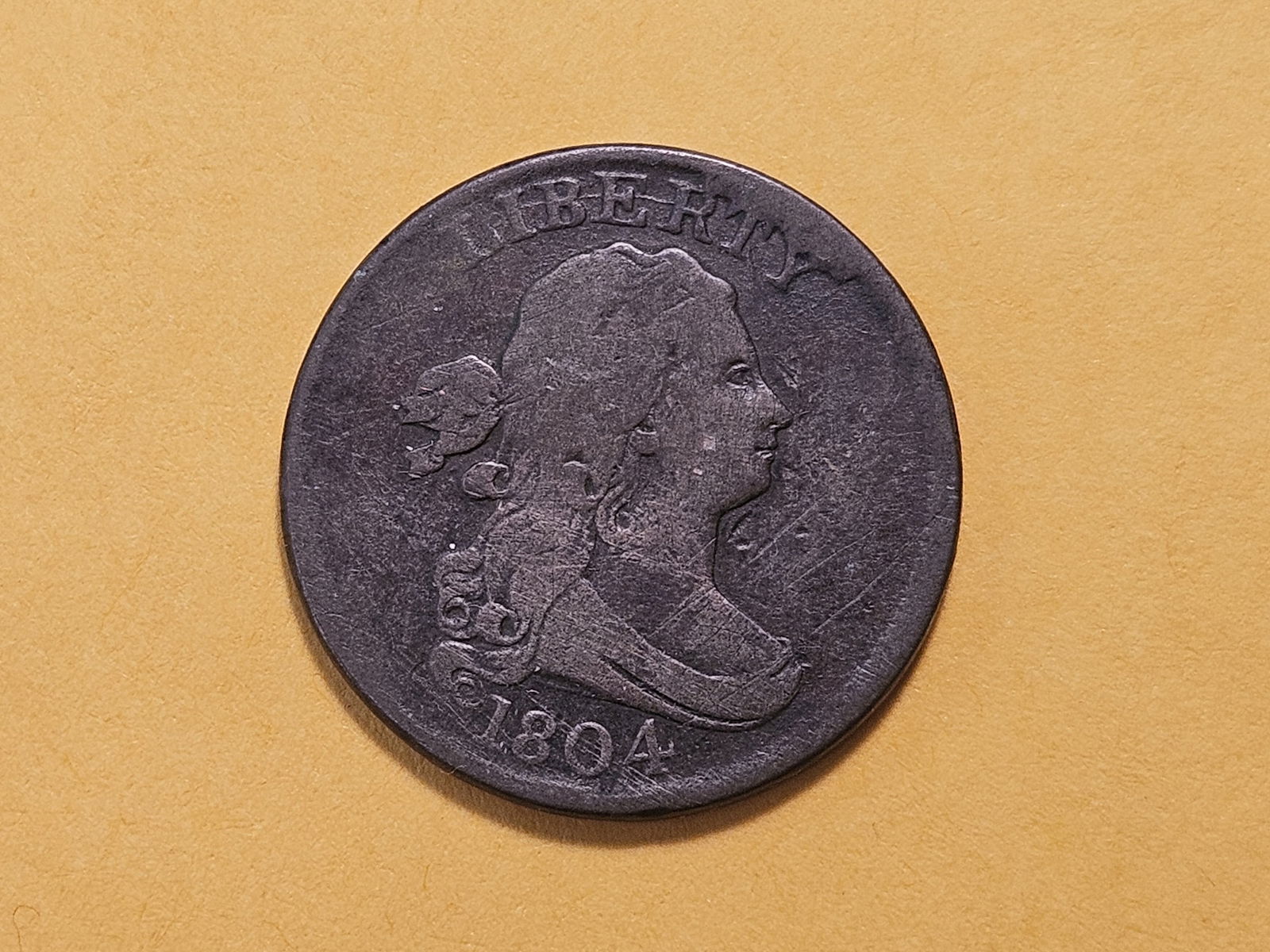 1804 Draped Bust Half Cent: Circulated, but looks Good!