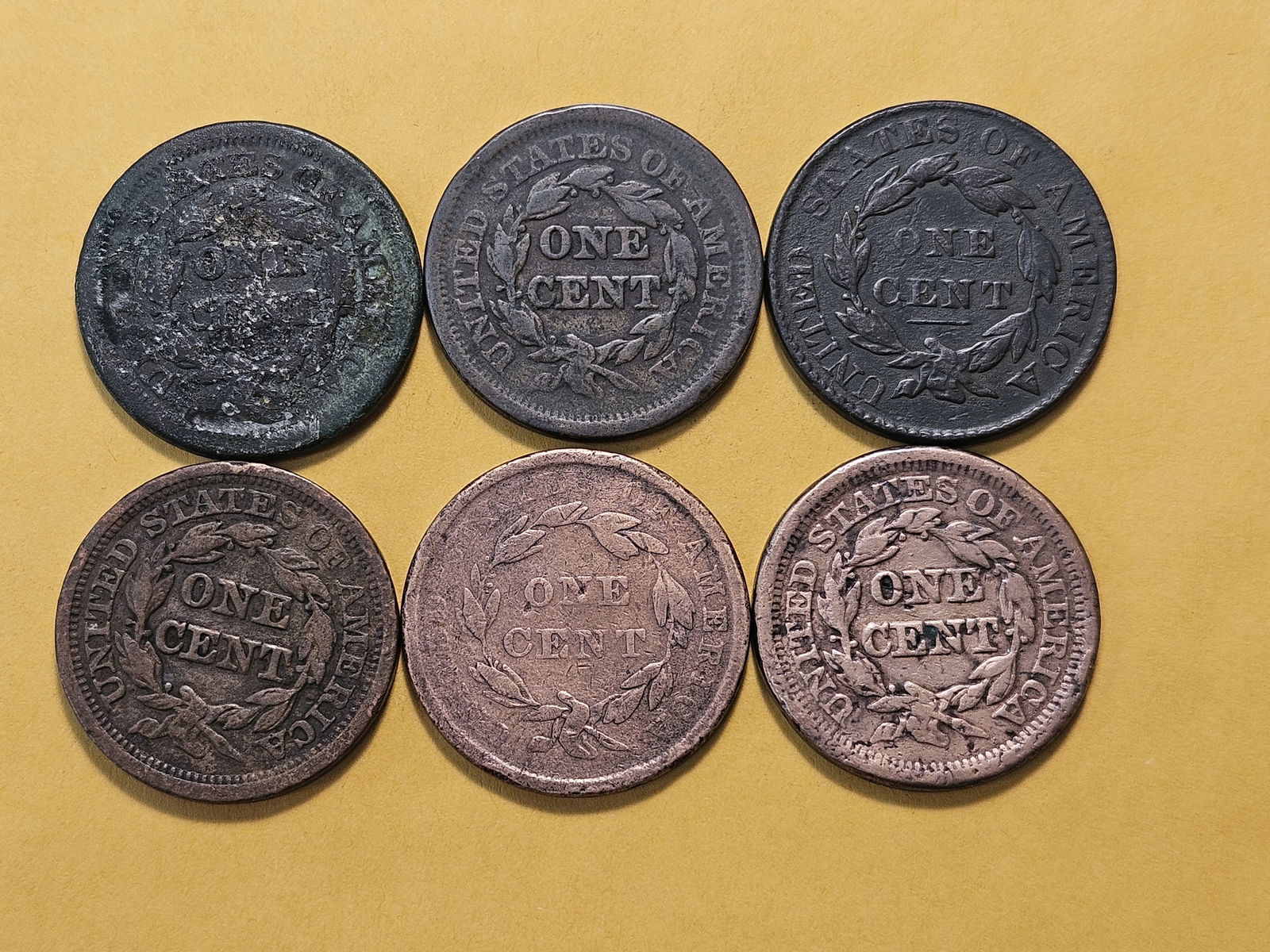 Six Circulated Large Cents - 4