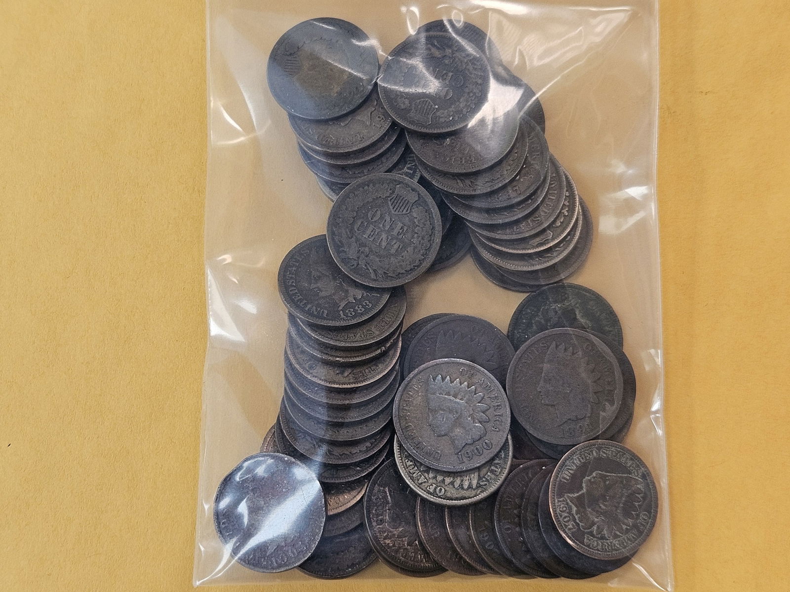 Fifty Circulated Indian Head Cents - 2