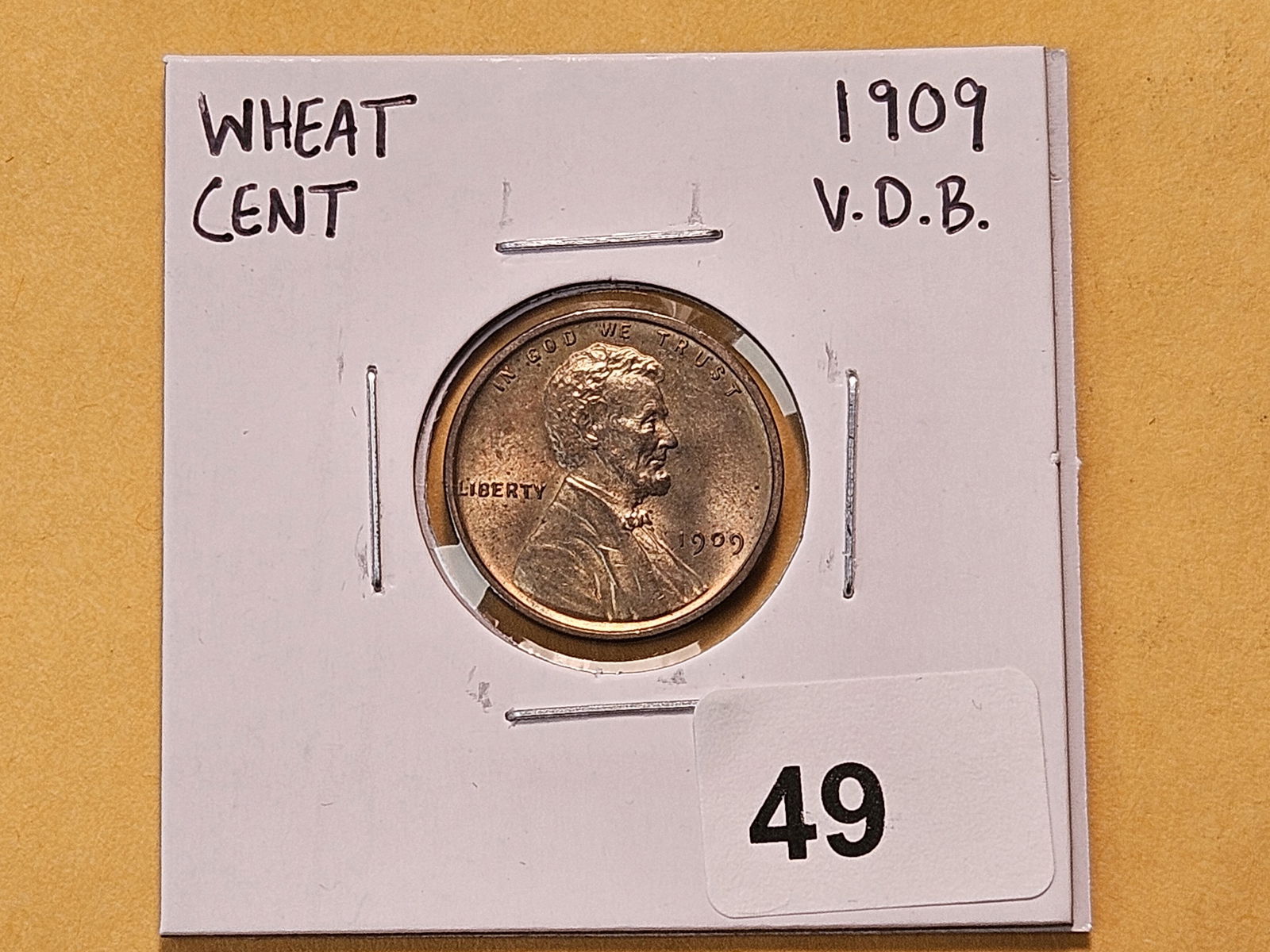 Choice Brilliant Uncirculated plus 1909 V.D.B. Wheat Cent - 2