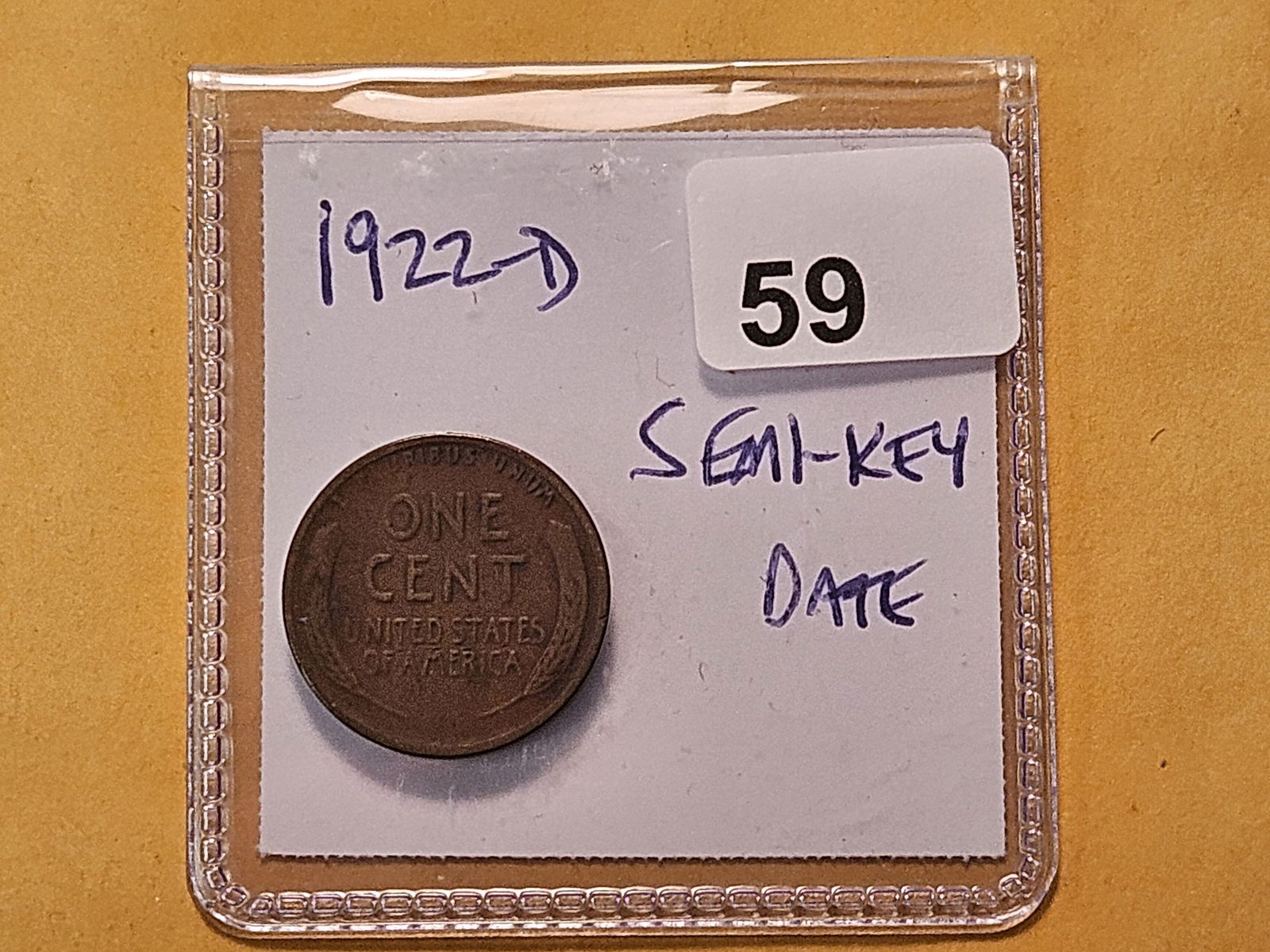 Semi-Key Date 1922-D Wheat Cent - 3