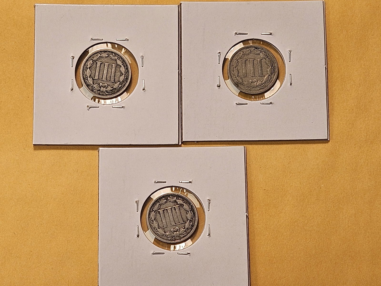 Three Circulated Three Cent Nickels - 5