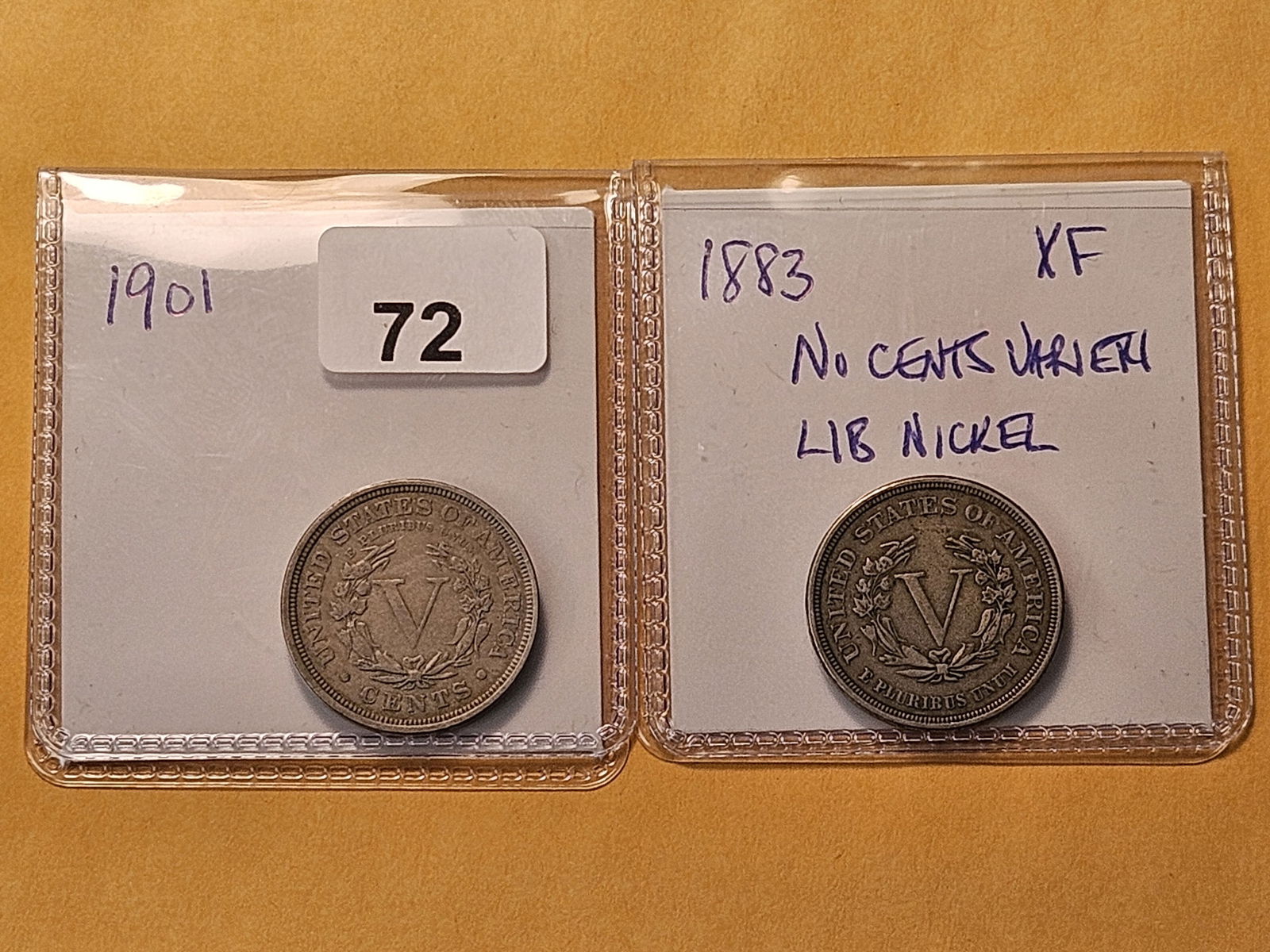 1883 No Cents and 1901 Liberty V Nickels - 4