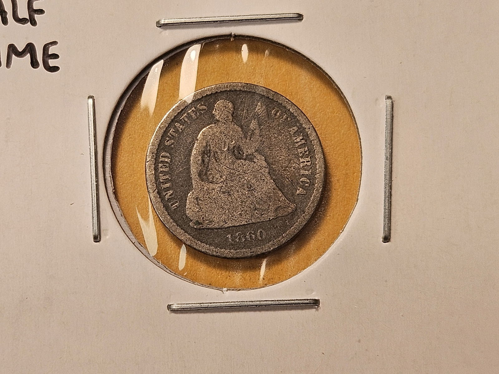 Three Circulated Seated Liberty Silver Half Dimes - 3