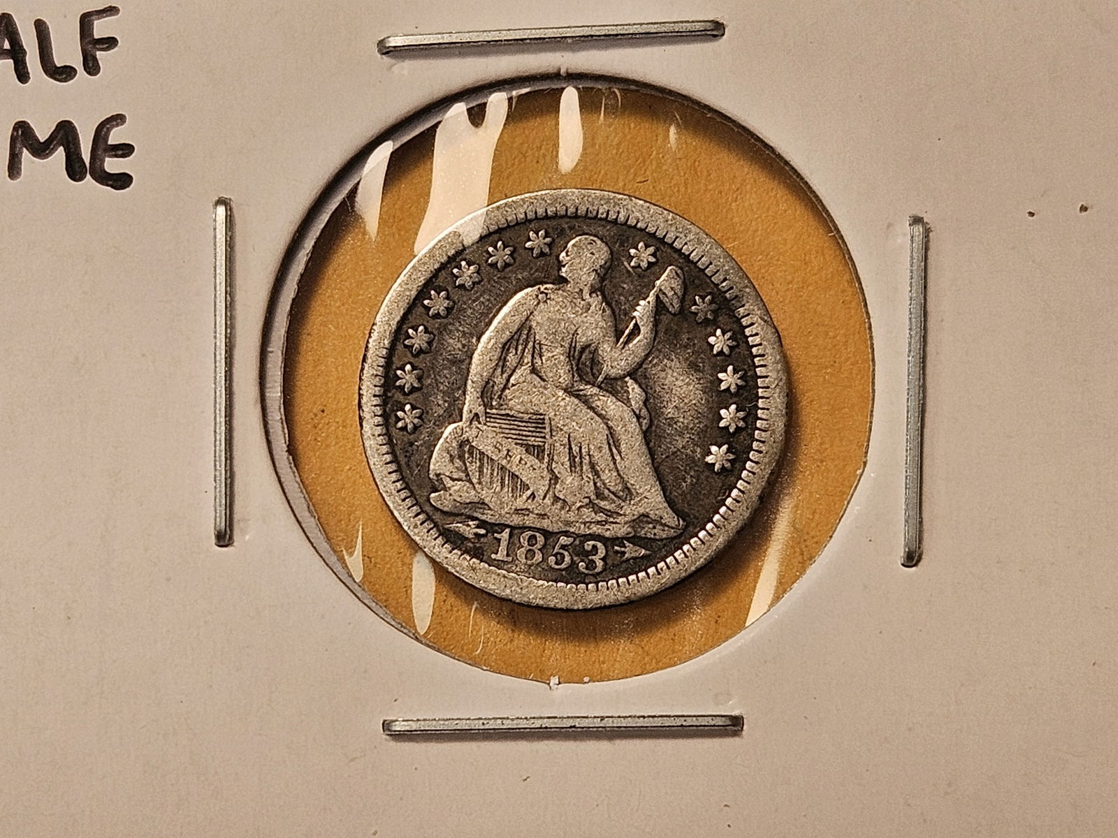 Three Circulated Seated Liberty Silver Half Dimes - 3