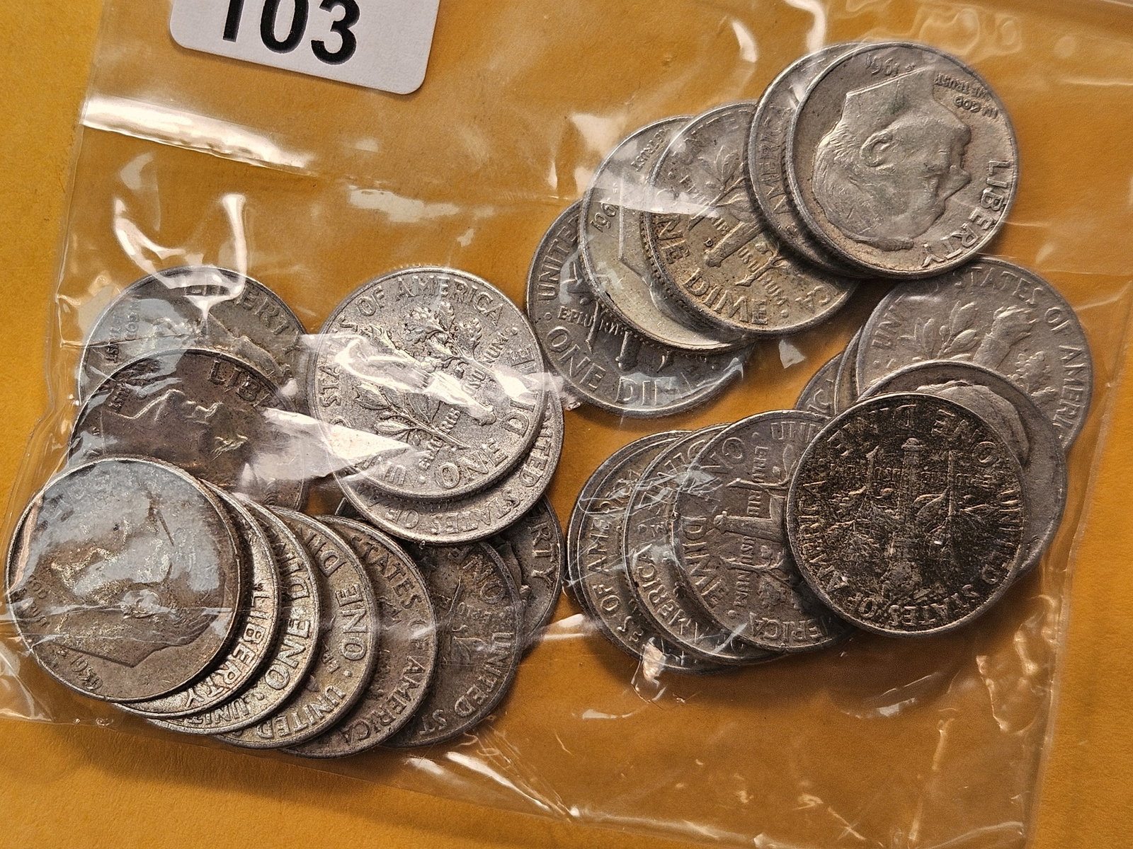 Twenty Five Mixed Roosevelt Silver Dimes - 2