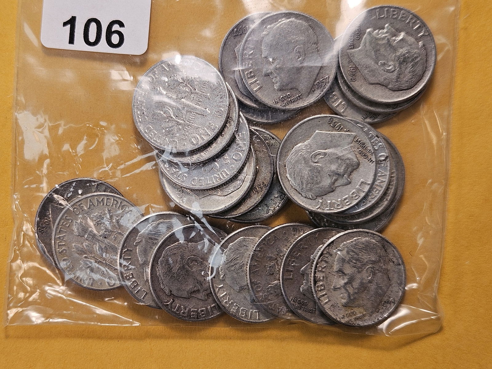 Twenty Five Mixed Roosevelt Silver Dimes - 2