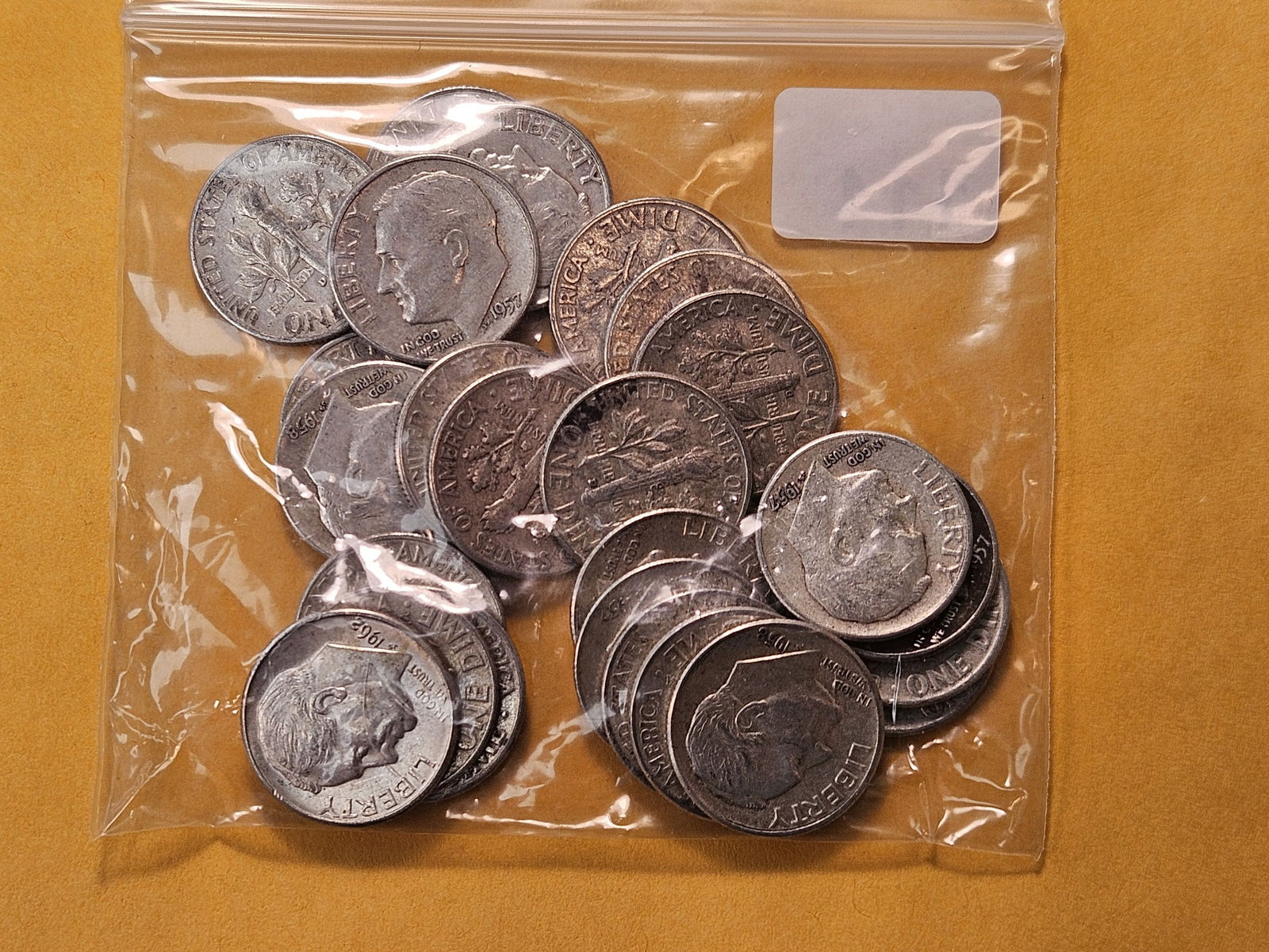 Twenty Five Mixed Roosevelt Silver Dimes - 2