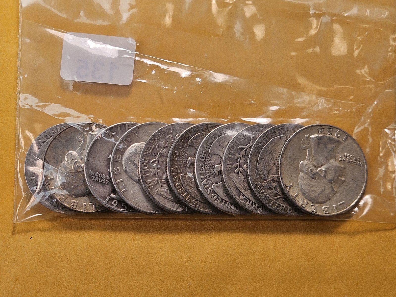 Ten Mixed Washington Silver Quarters - 2
