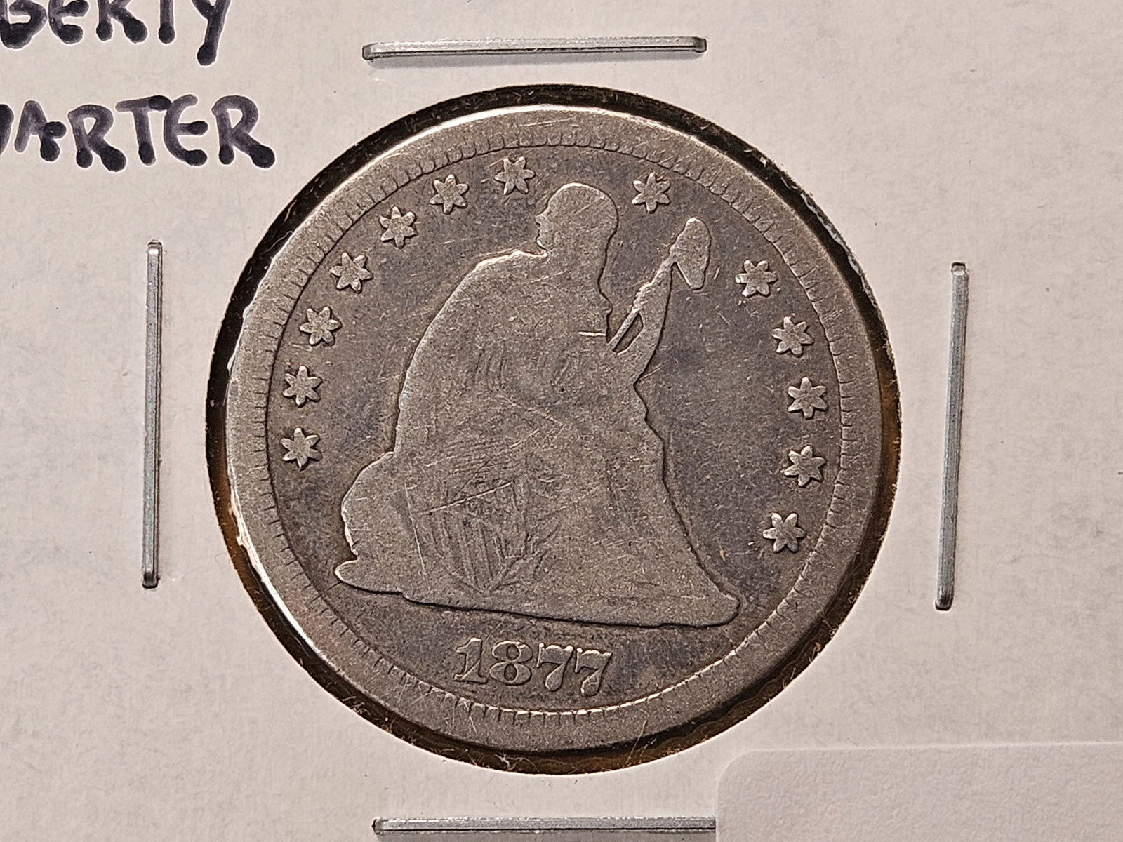 1877-CC Seated Liberty Silver Quarter: CARSON CITY! 