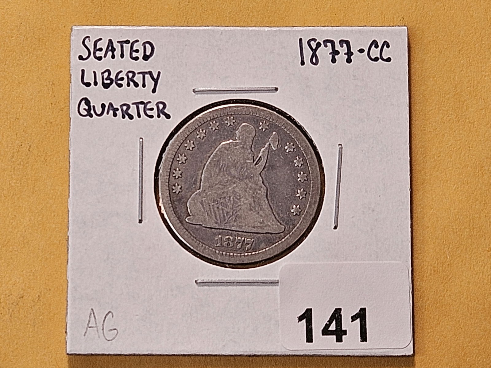 1877-CC Seated Liberty Silver Quarter - 2