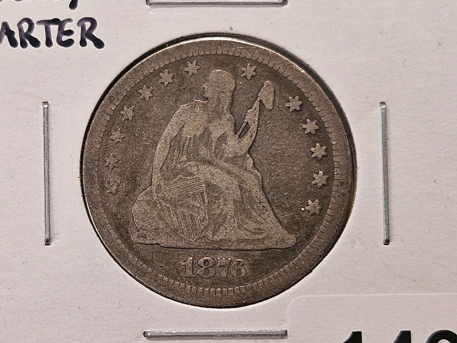 Two Circulated Seated Liberty Silver Quarters - 2