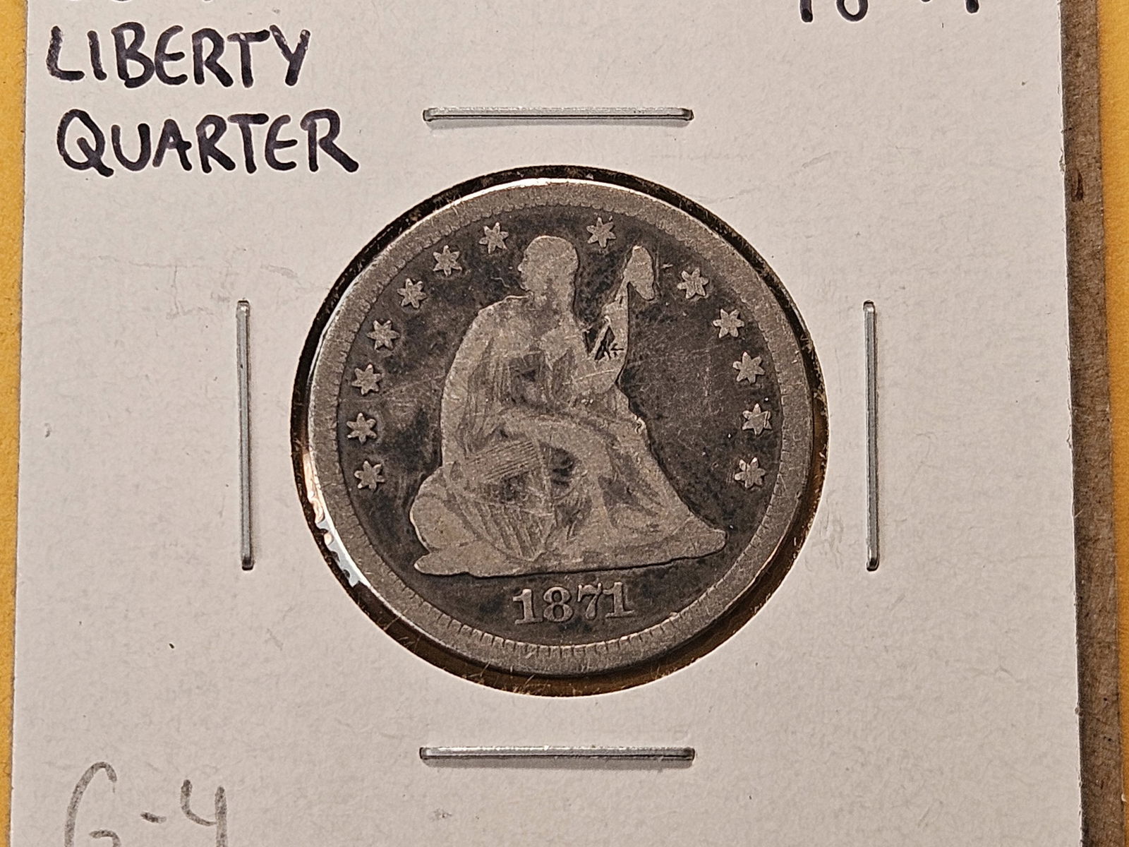 Three Circulated Seated Liberty Silver Quarters - 4