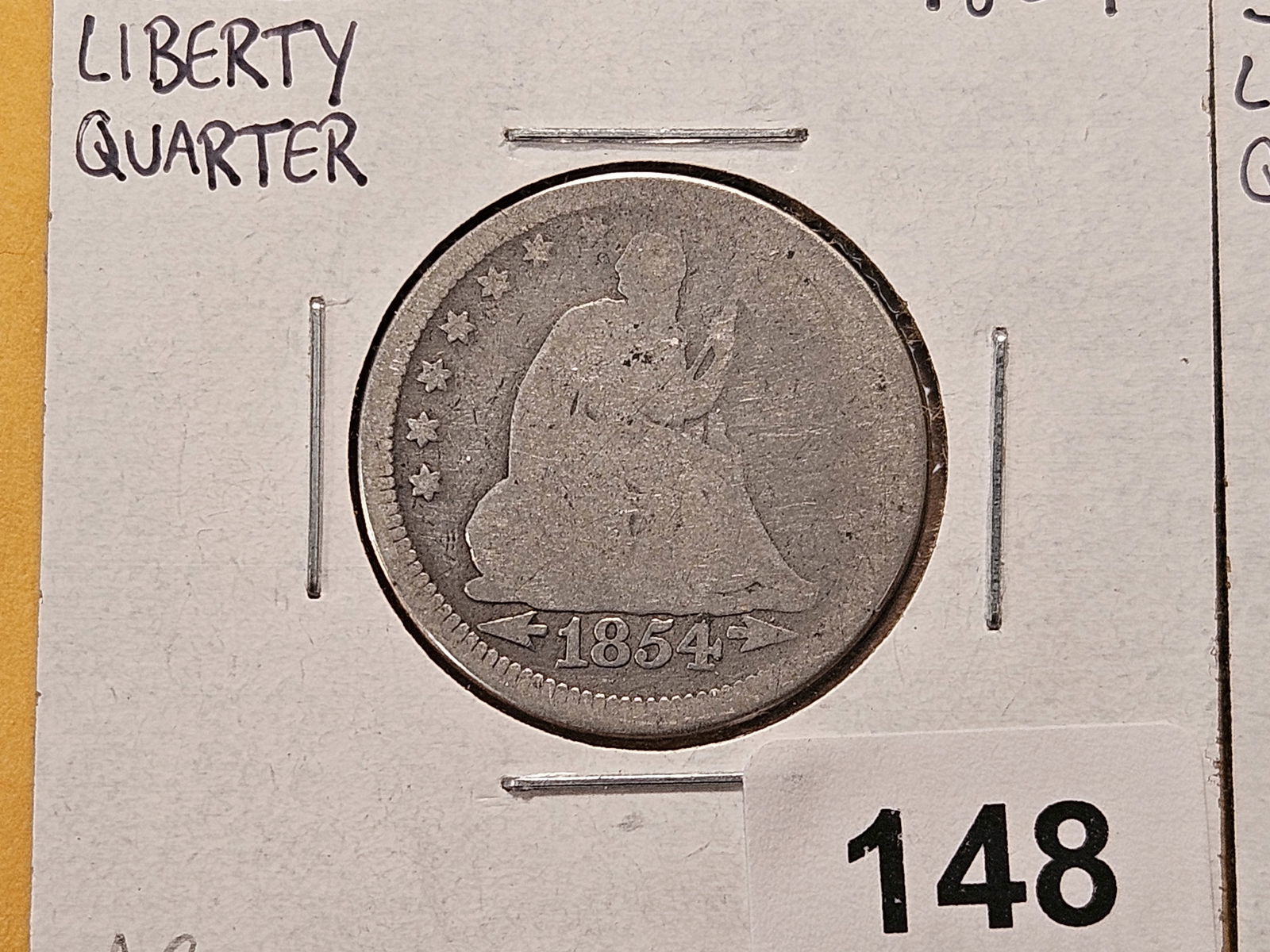 Three Circulated Seated Liberty Silver Quarters - 2