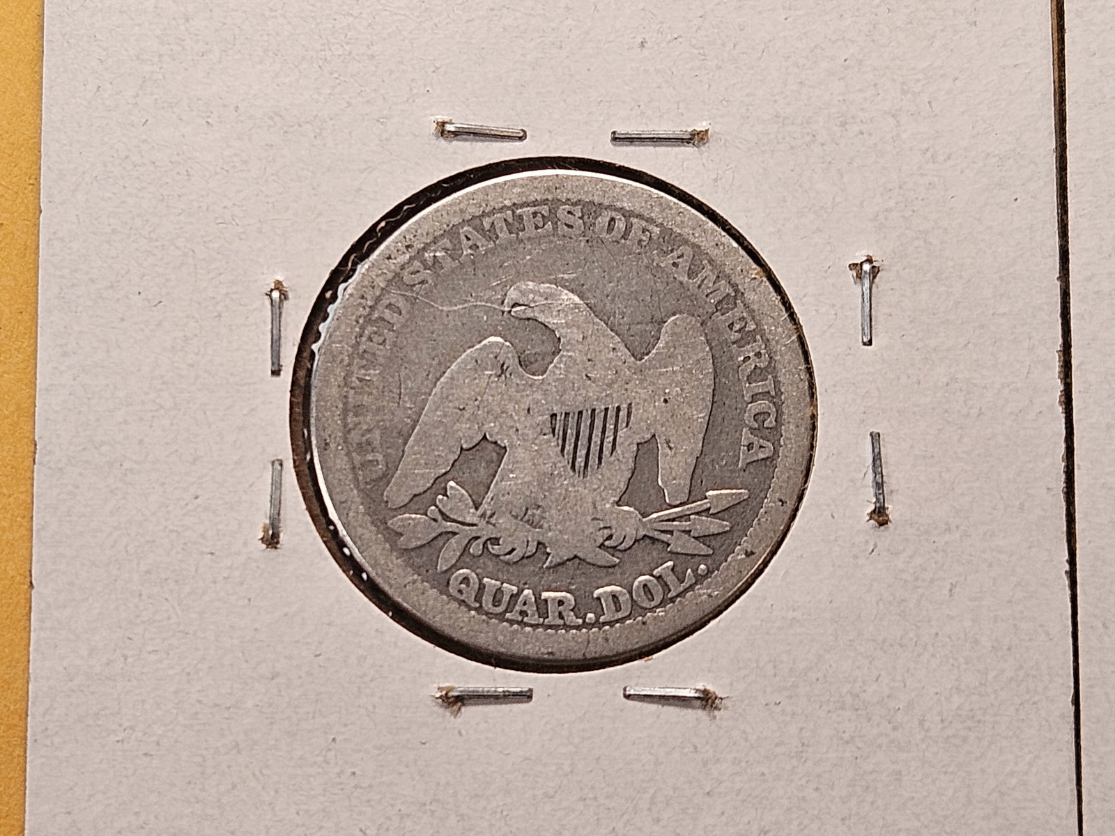 Three Circulated Seated Liberty Silver Quarters - 6