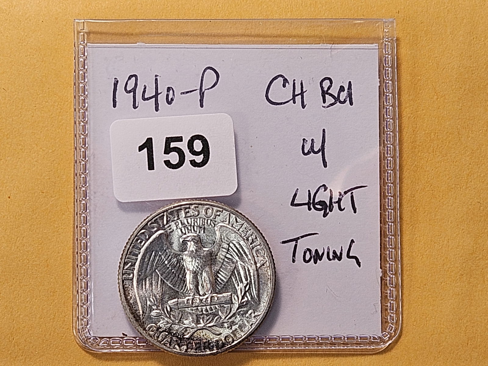 Choice Brilliant Uncirculated 1940 Washington Silver Quarter - 3