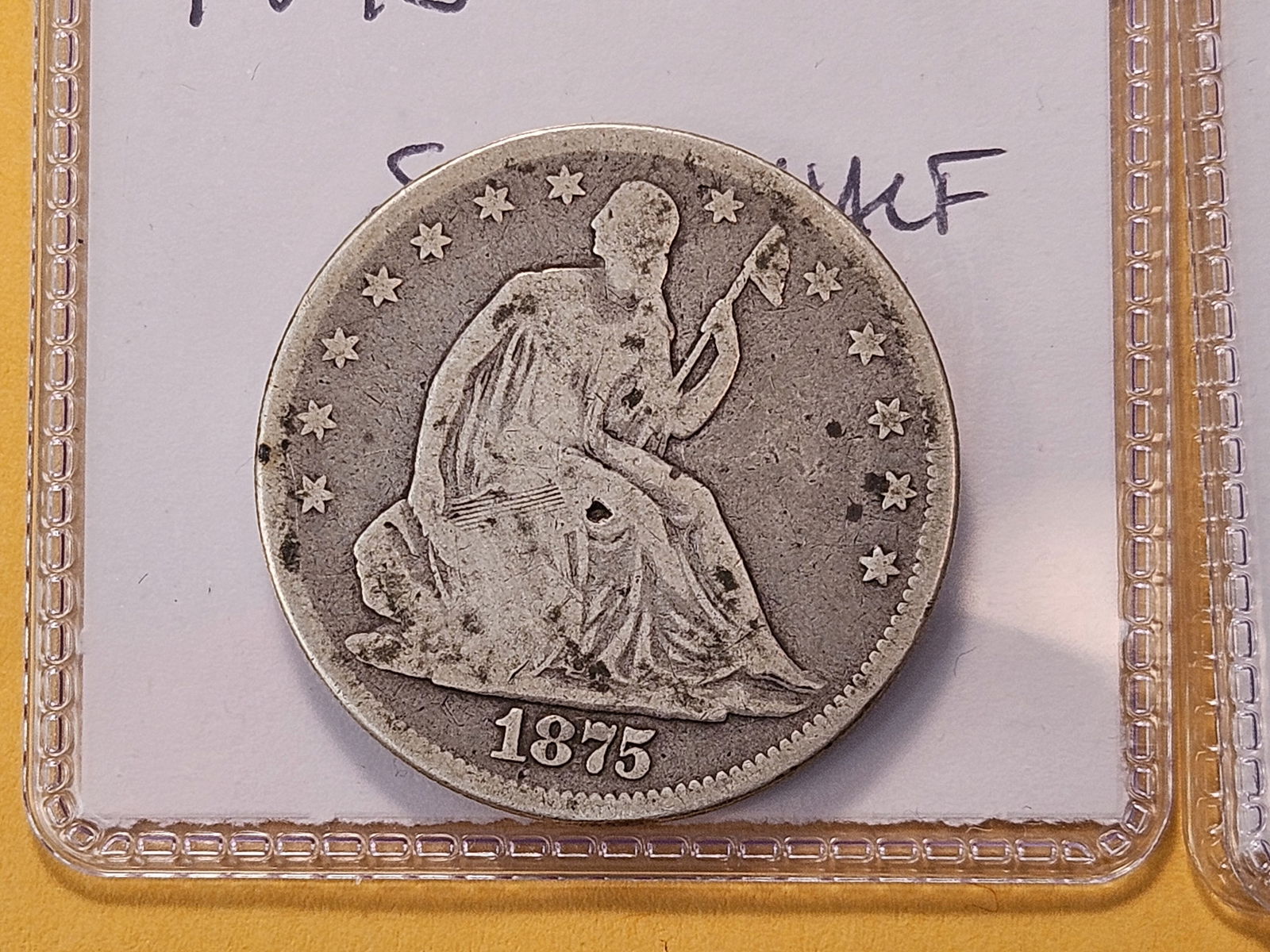 Two Circulated Seated Liberty Silver Half Dollars - 2