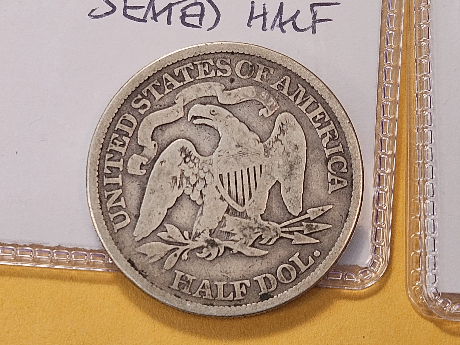 Two Circulated Seated Liberty Silver Half Dollars - 5