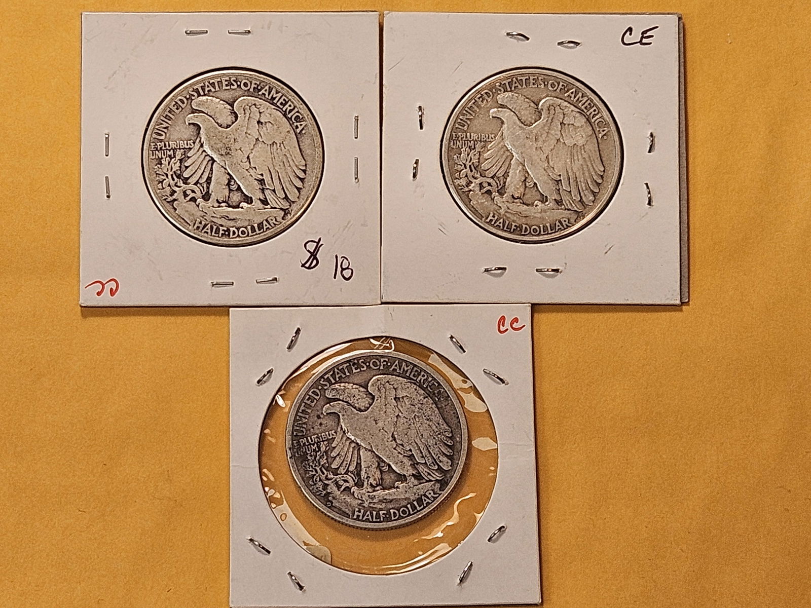 Three Circulated Walking Liberty Silver Half Dollars - 5