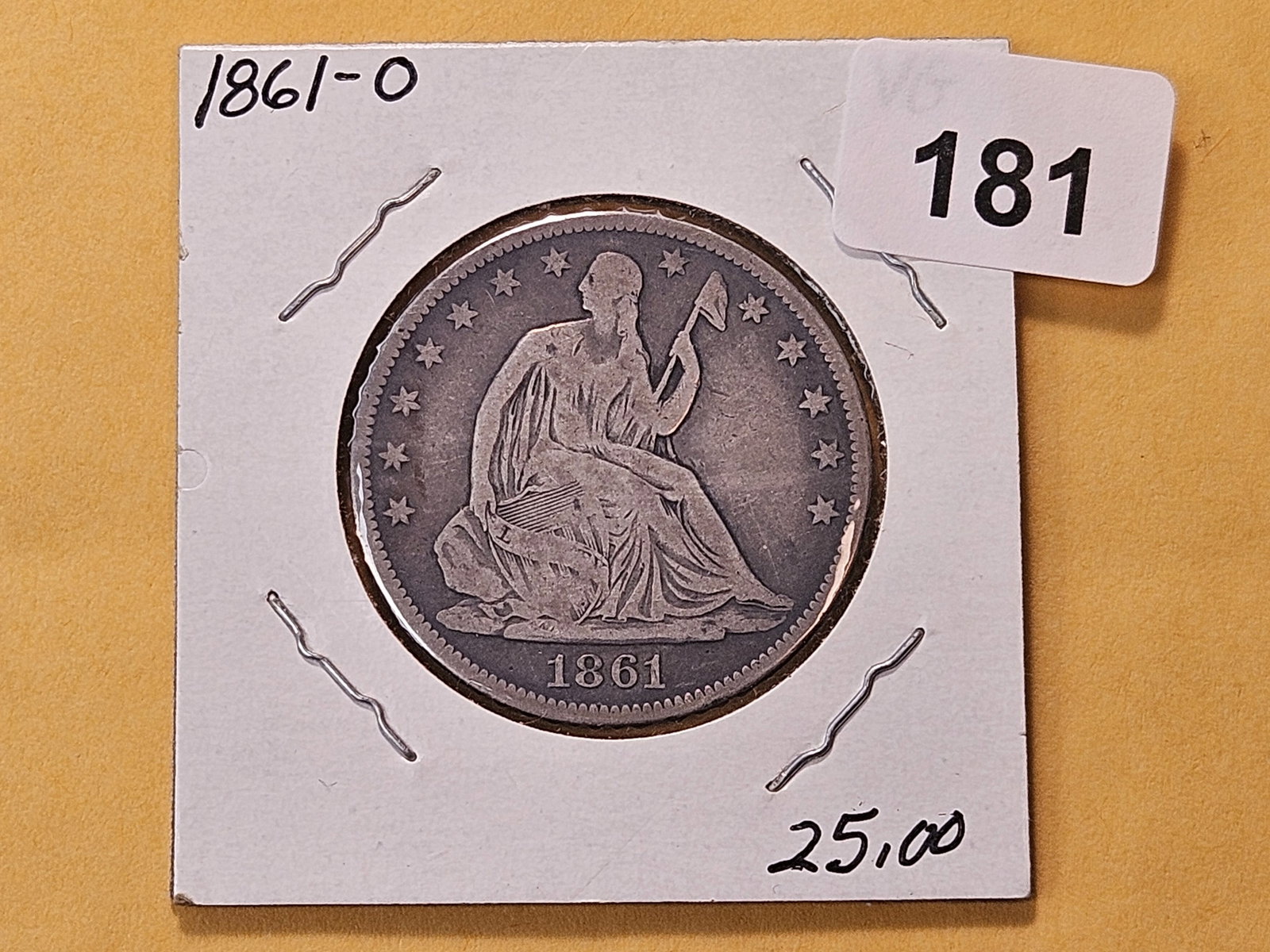 1861-O Seated Liberty Silver Half Dollar - 2