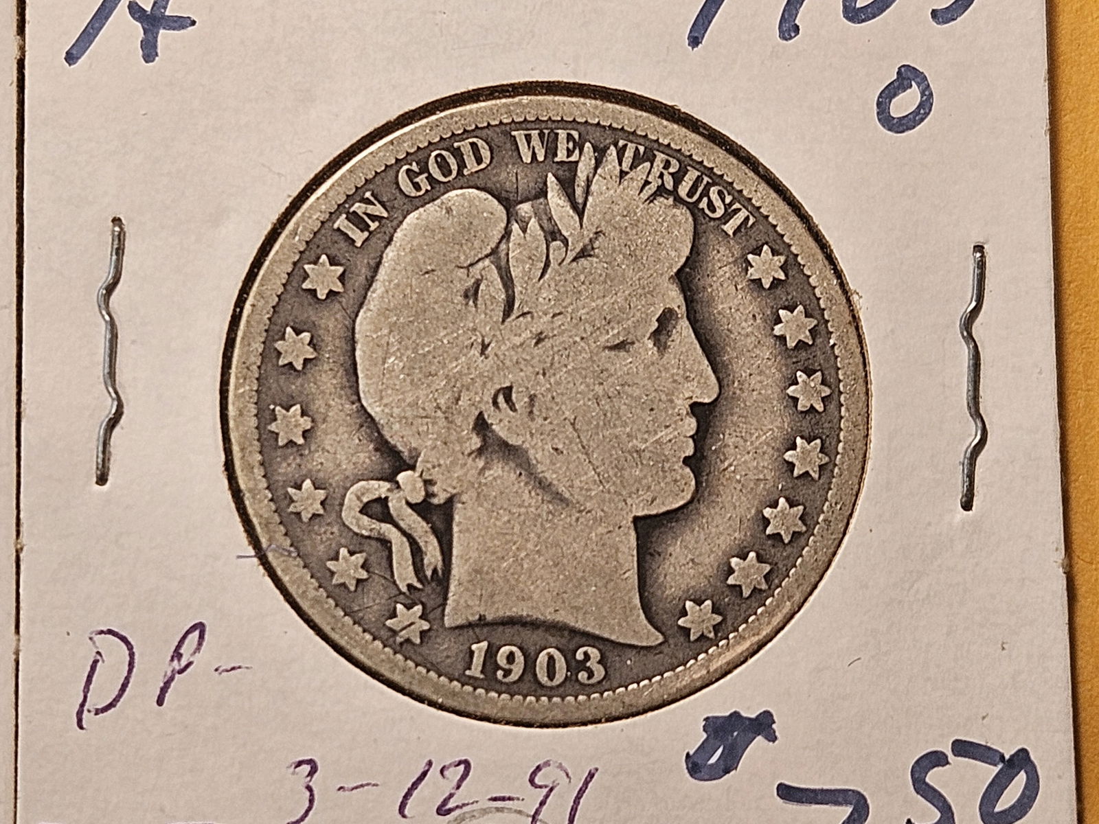 Three Circulated Barber Silver Half Dollars - 3