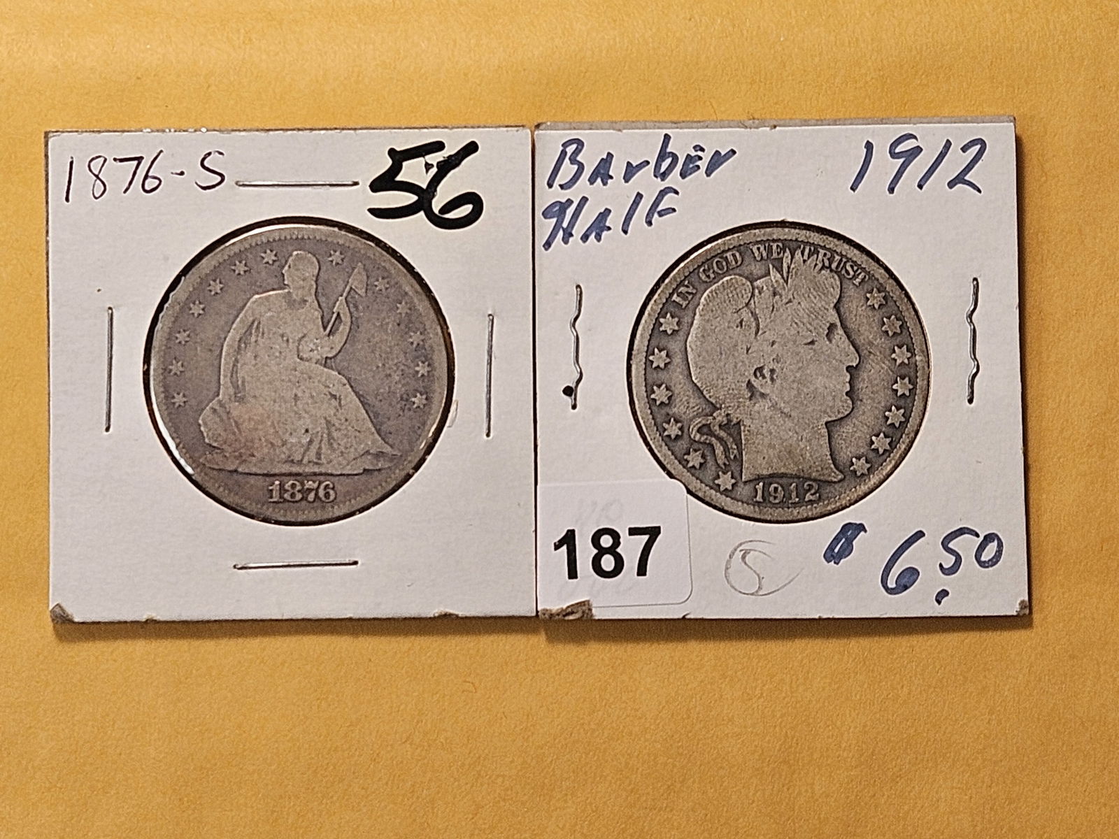 Two Circulated US Silver Half Dollars (1 of 6)