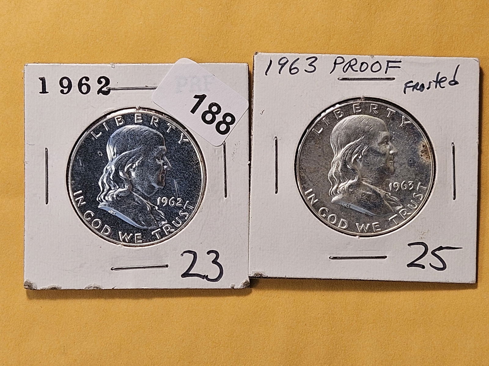 Two GEM Proof Franklin Silver Half Dollars (1 of 6)