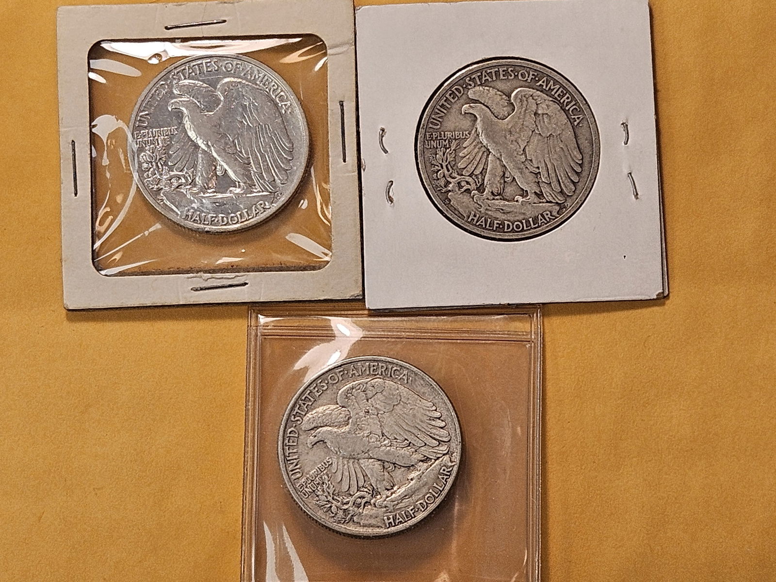 Three Circulated Walking Liberty Silver Half Dollars - 5