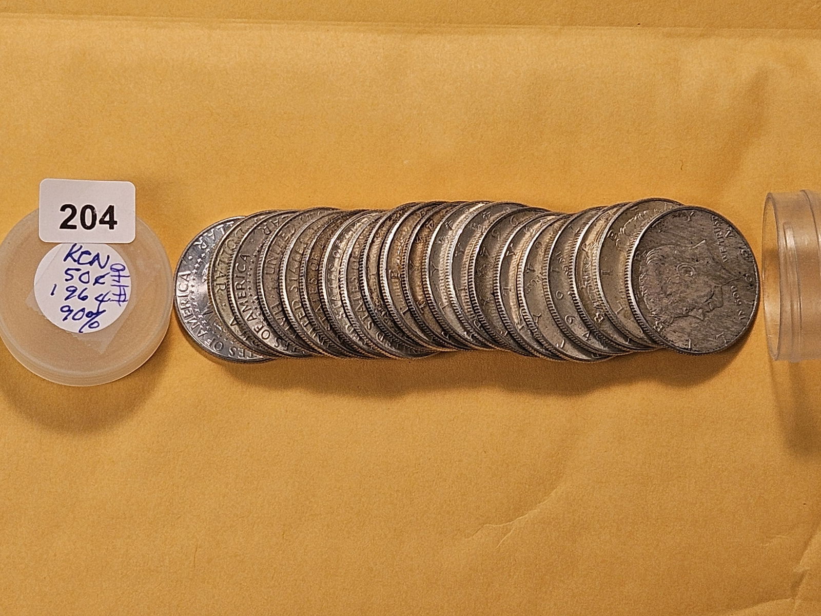 Roll of Twenty 1964 Kennedy Silver Half Dollars - 2
