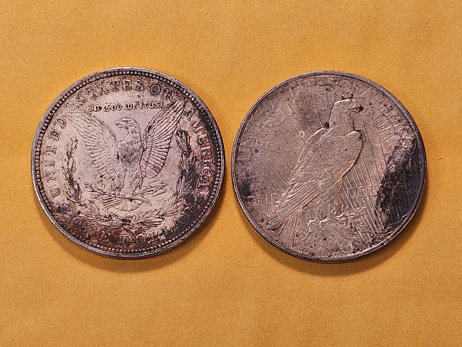 1921-D Morgan and 1922-D Peace Silver Dollars - 4