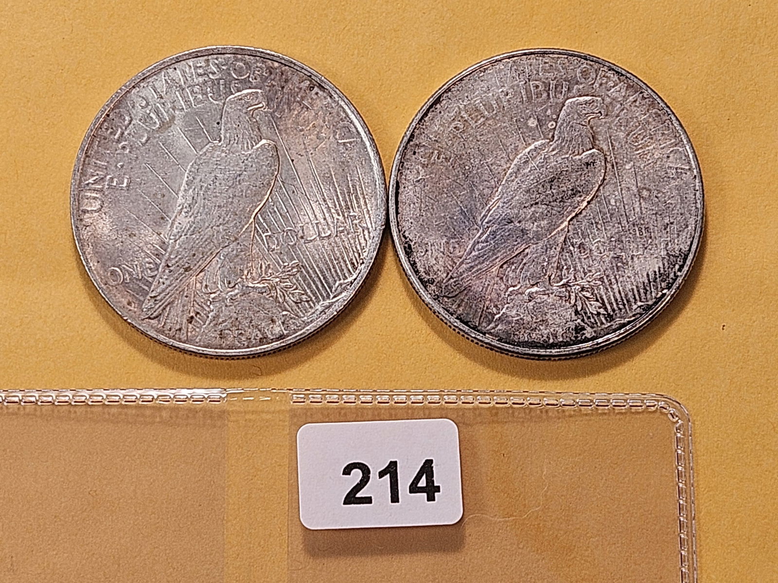 Two Circulated Peace Silver Dollars - 3