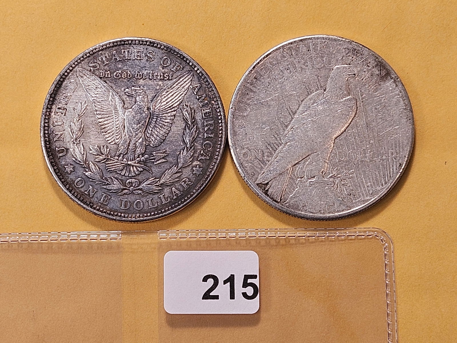 1921 Morgan and 1922-S Peace Silver Dollars - 3