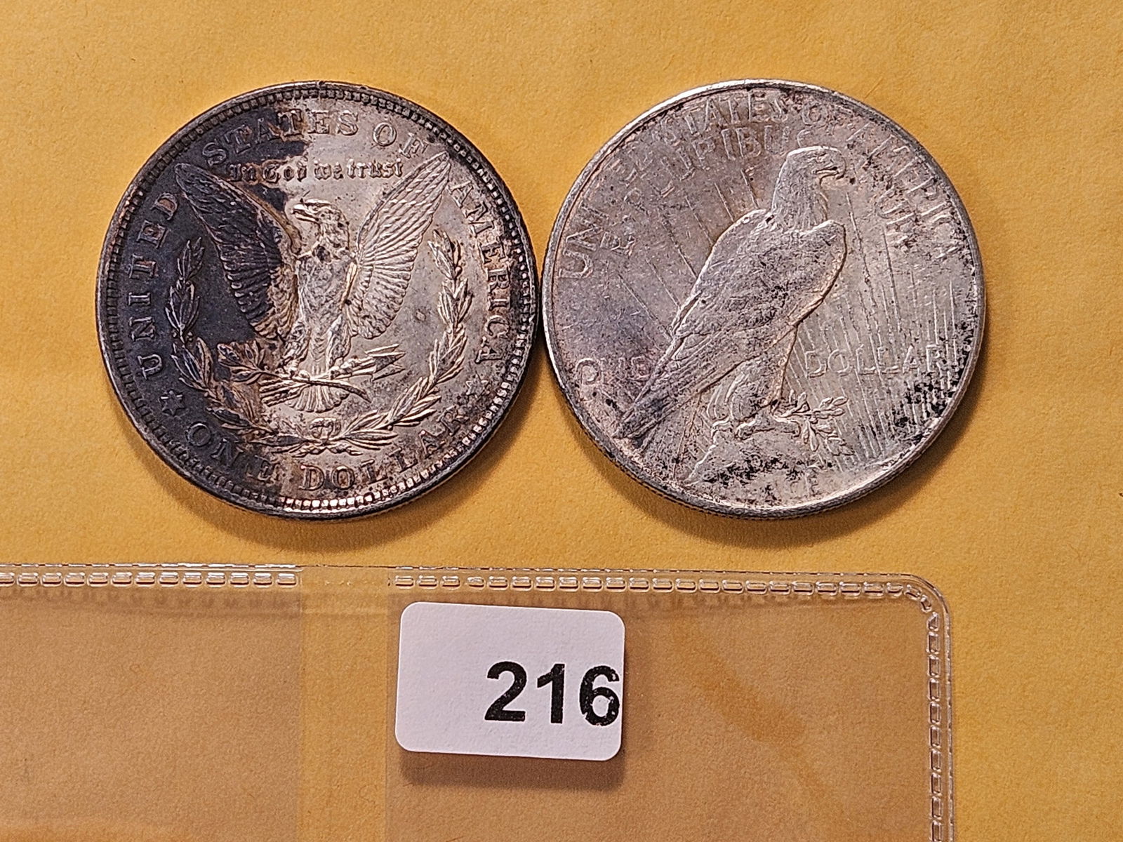 Two About Uncirculated US Silver Dollars - 3