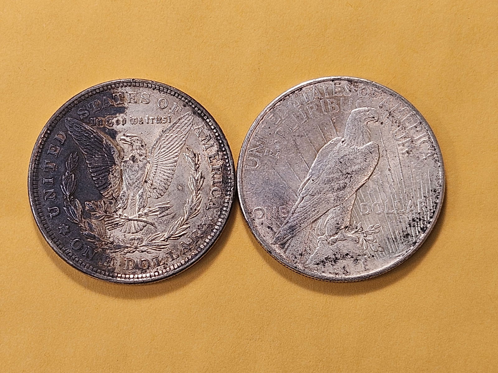Two About Uncirculated US Silver Dollars - 4