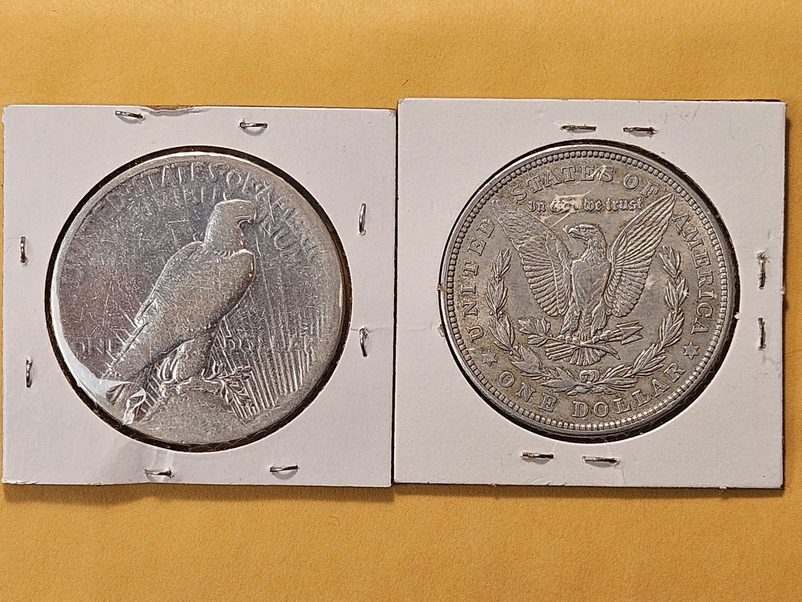 1921 Morgan and 1922-S Peace Silver Dollars - 4