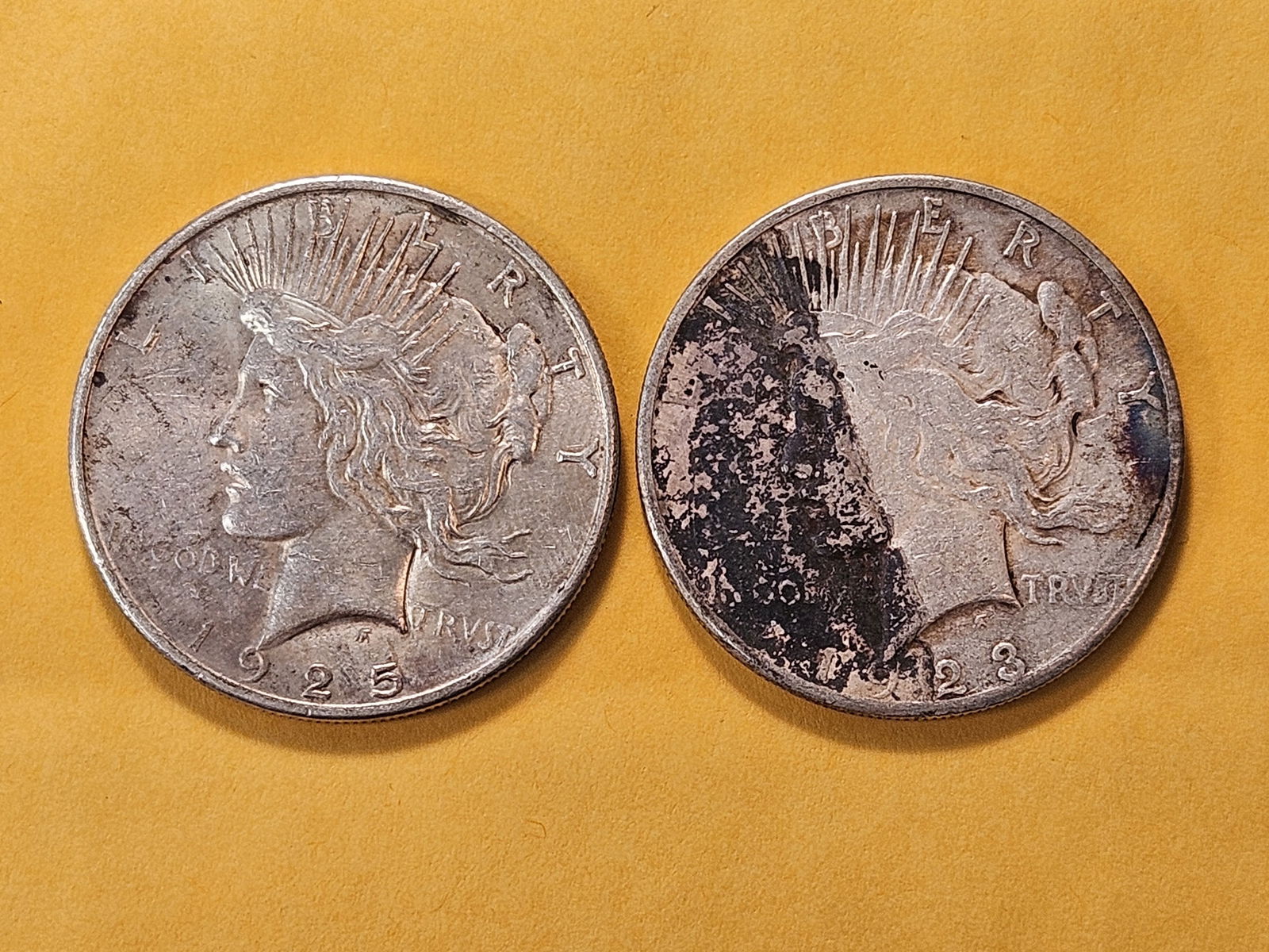 Two Peace Silver Dollars - 2