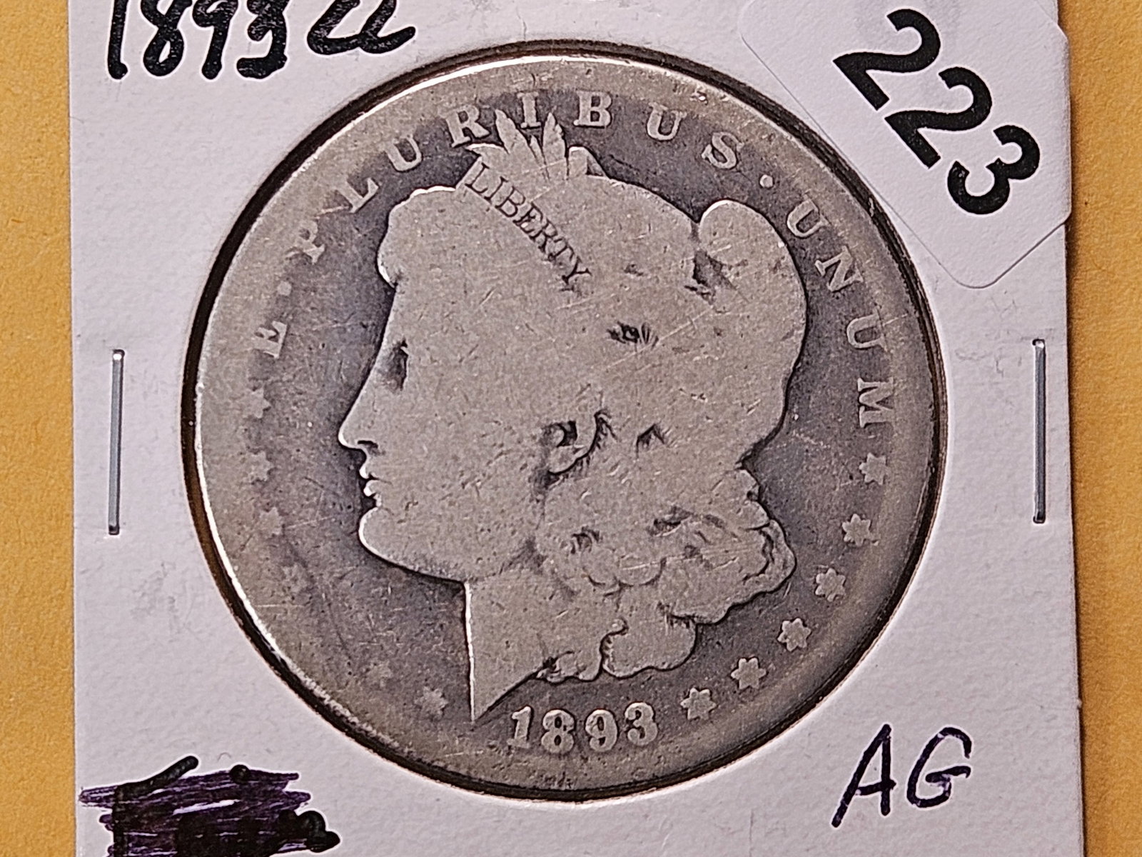 KEY DATE! 1893-CC Morgan Silver Dollar: CARSON CITY!