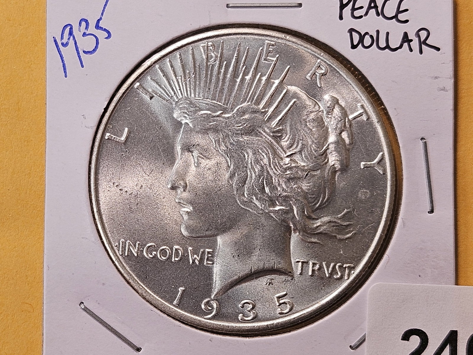 Better Grade 1935 Peace Silver Dollar: Very Choice Brilliant Uncirculated 