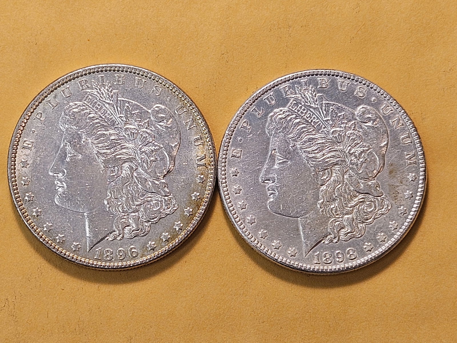 Two About Uncirculated Morgan Silver Dollars - 2