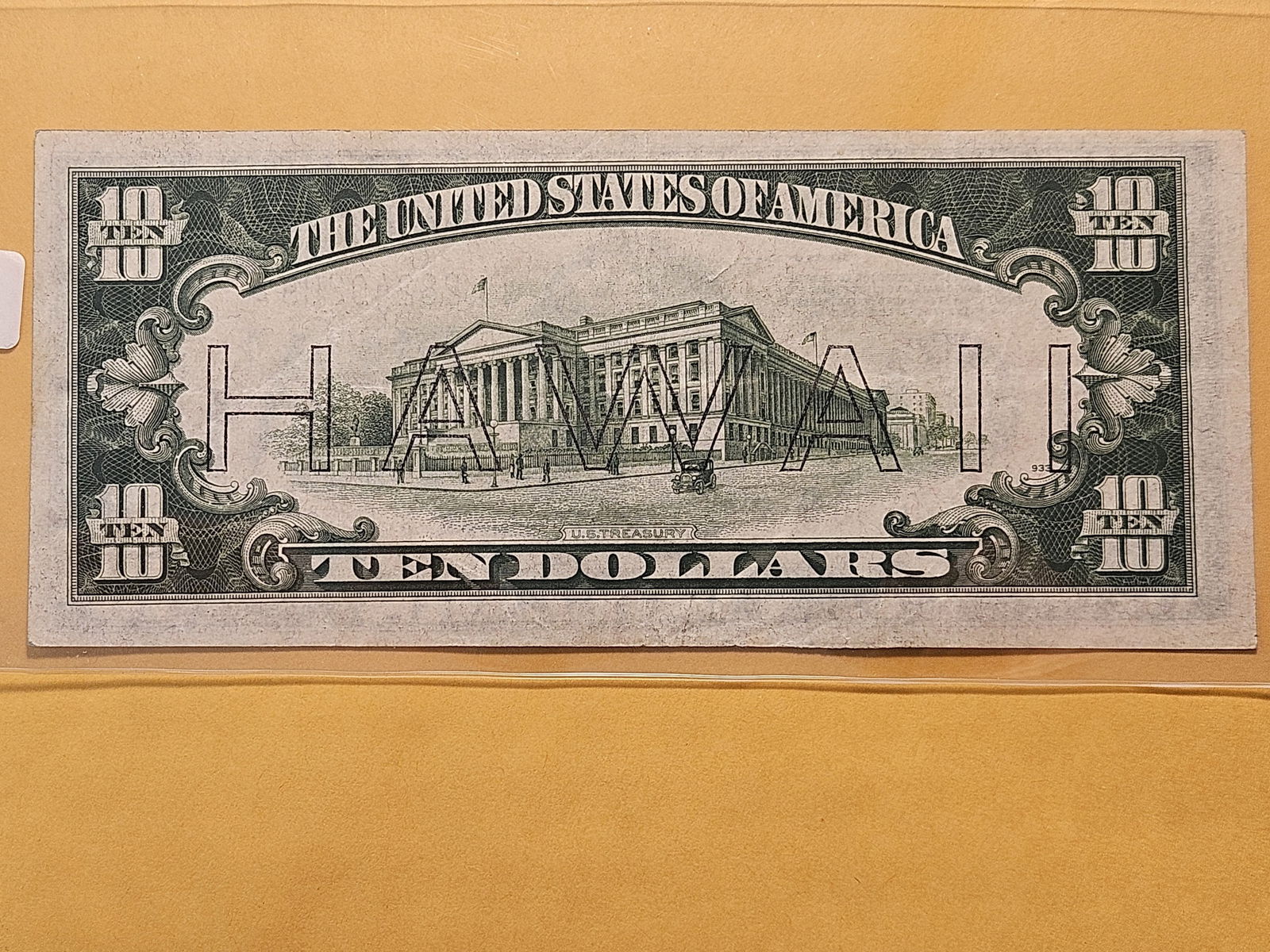 HAWAII! Series 1934-A Ten Dollar National Currency Note in Very Fine - 2