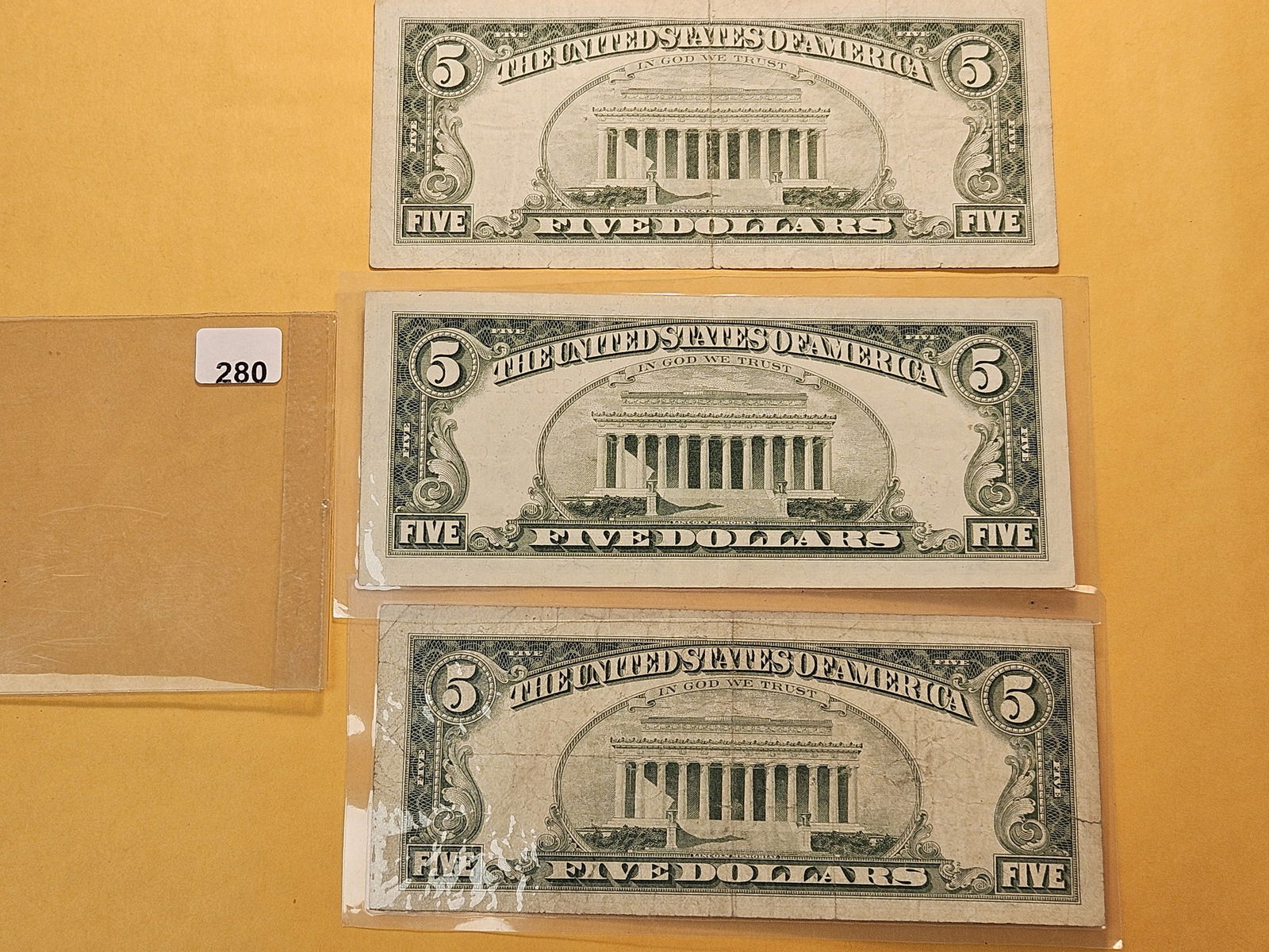 Three Series 1963 Red Seal Five Dollar United States Notes - 4