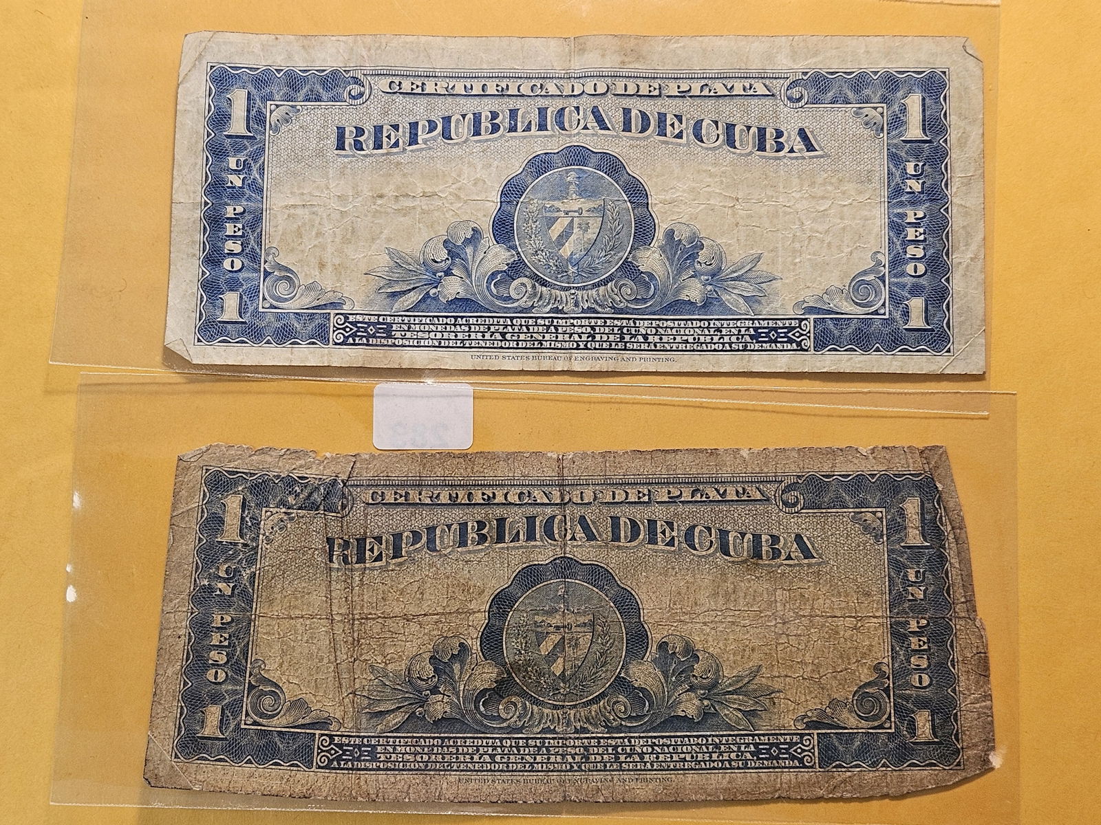 Two Republic of Cuba One Peso Notes - 2