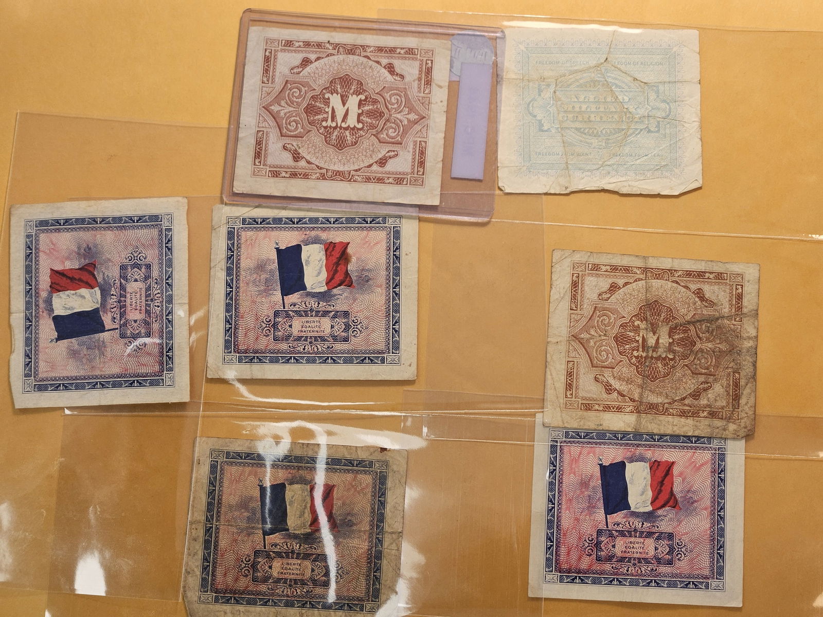 Seven Allied Currency Bank Notes - 5