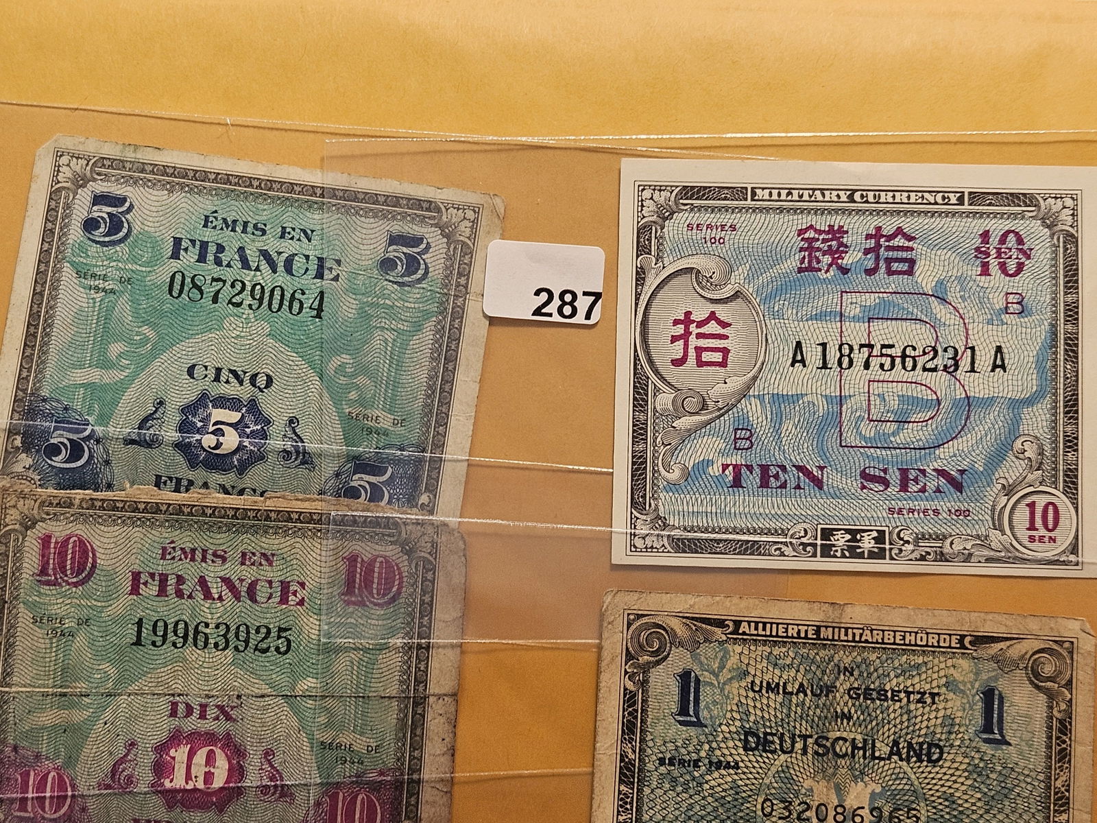 Six Allied Currency Bank Notes - 2