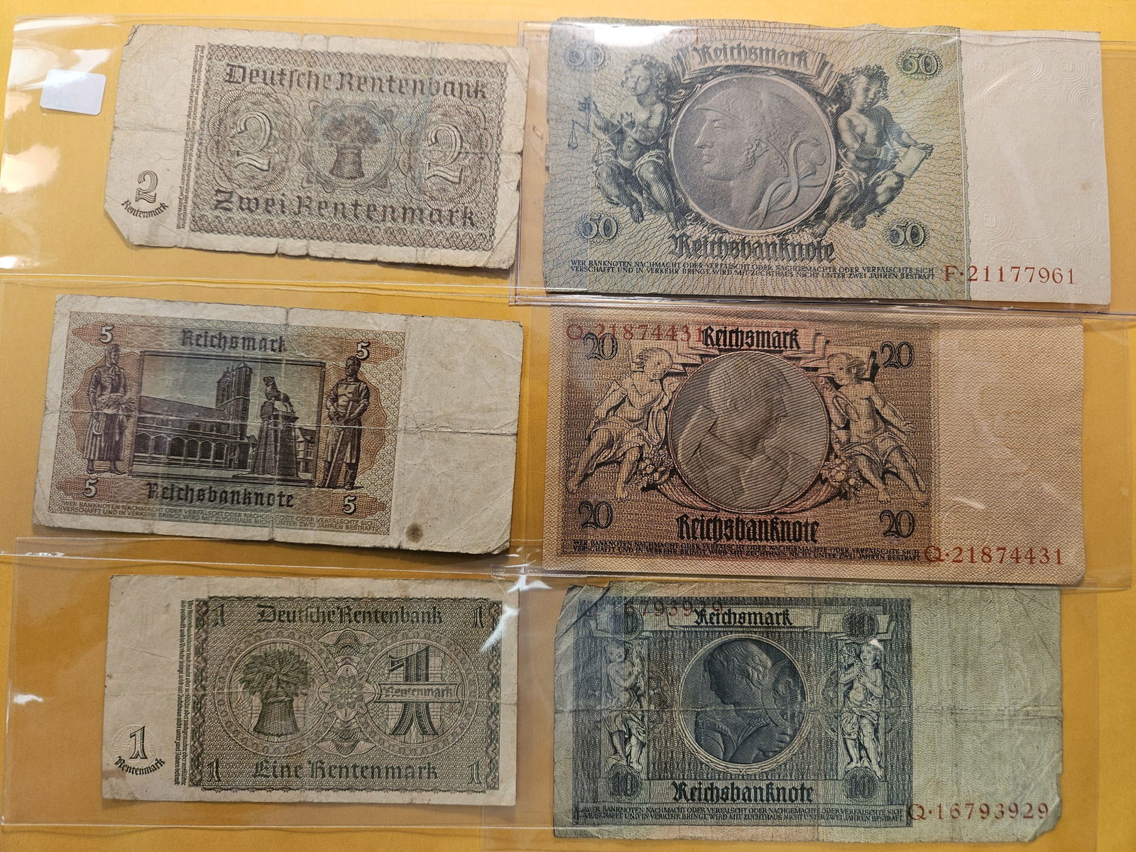 Six Circulated German Banknotes - 8