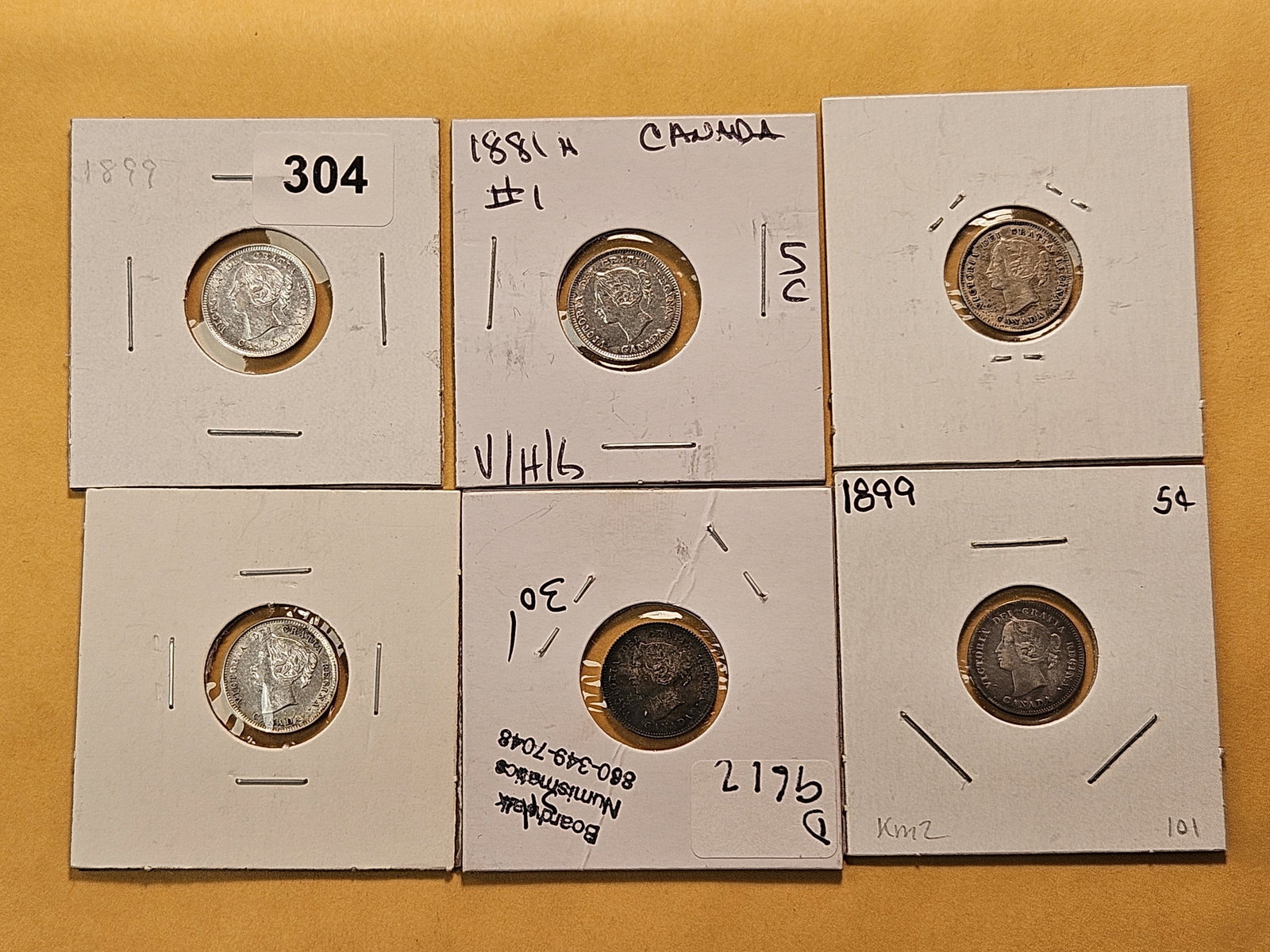 Six Earlier Canadian Silver Dimes (1 of 10)