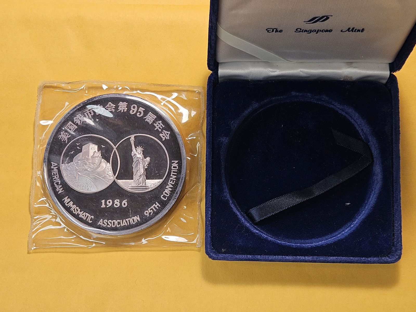 GEM Proof 5 Troy Ounce .999 Fine Silver Art Round from the Singapore Mint - 4